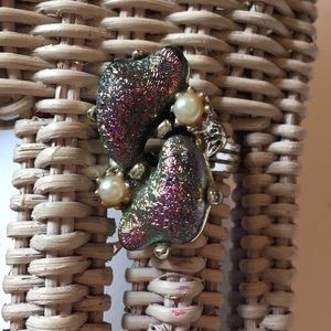 Iridescent Midcentury vintage costume ring Faux Druzy